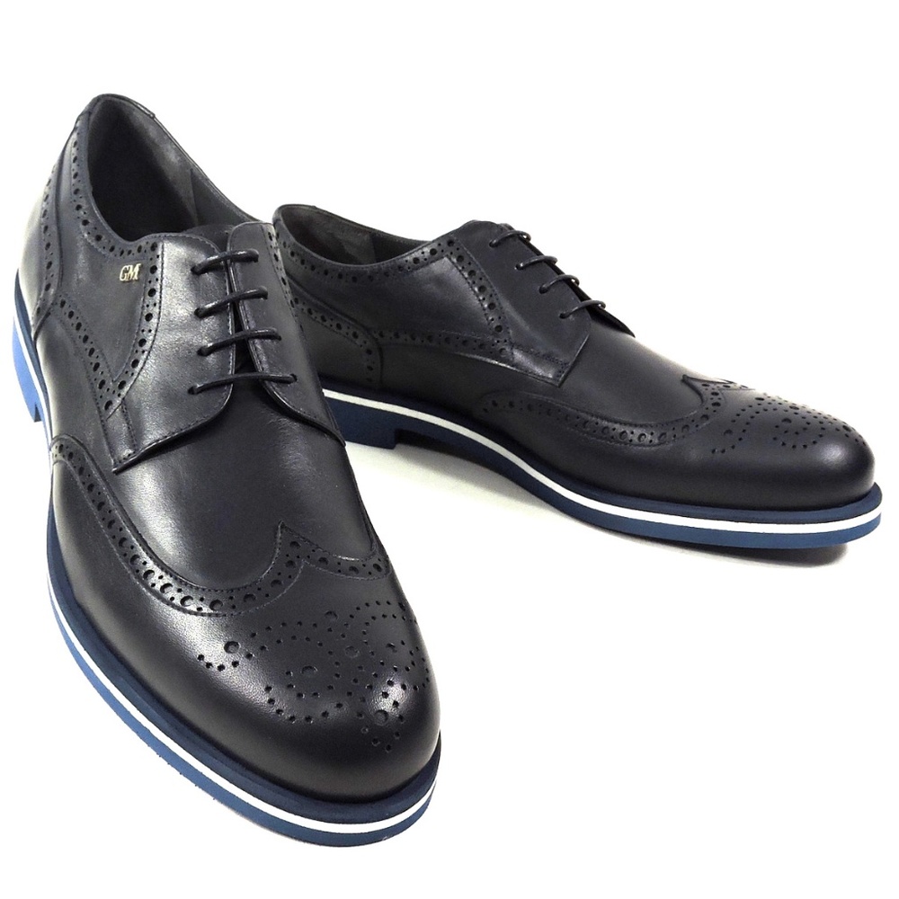 GOOD MAN 🇮🇹 MEN'S BLUE LEATHER COMFORT OXFORD SHOES